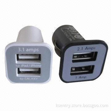 Mini Car Charger for iPad/iPhone/Samsung Galaxy Tab/S3/S4, 5V/2.1A Dual USB Car Charger Factory